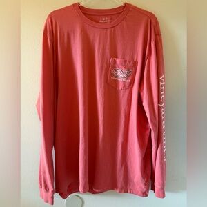 Vineyard Vines Men's Coral Long Sleeve Tee